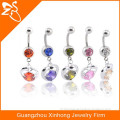 surgical steel crystal navel ring,belly navel ring piercing,piercing fake belly navel ring